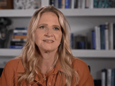 Christine Brown chats with the camera in 2024, airing in 2025.