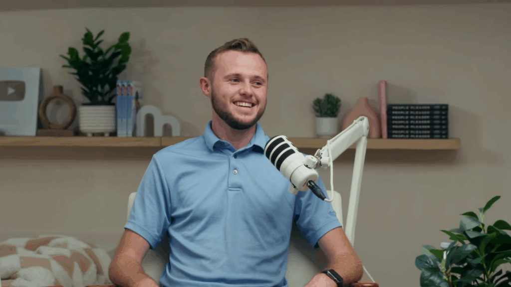 Jackson Duggar smiles on his sister's podcast.