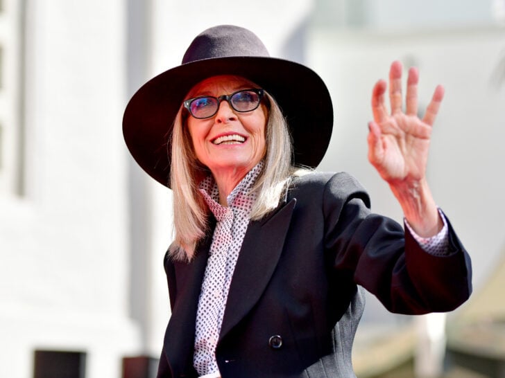 Diane Keaton attends the Handprint and Footprint in Cement Ceremony for Actress Diane Keaton hosted by TCL Chinese Theatre on August 11, 2022 in Hollywood, California.
