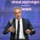 Canadian clinical psychologist Jordan B. Peterson addresses the 5th Demographic Summit in the Fine Arts Museum in Budapest on September 14, 2023.