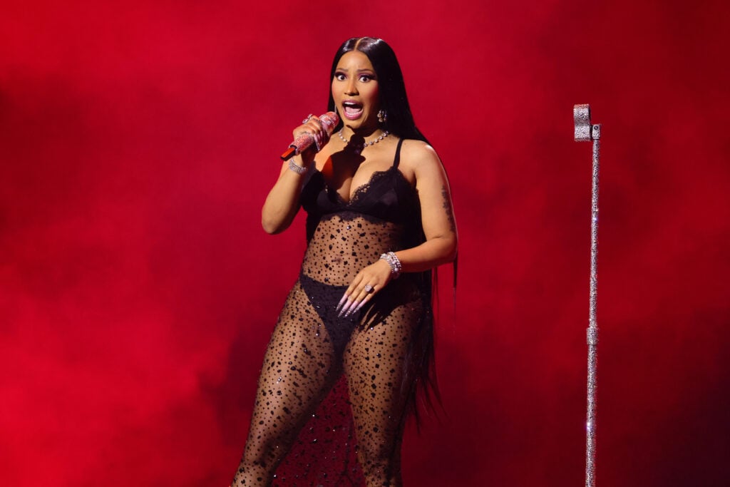 Host Nicki Minaj performs onstage during the 2023 MTV Video Music Awards at Prudential Center on September 12, 2023 in Newark, New Jersey. 