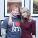 Ed Sheeran poses with Taylor Swift backstage before his sold-out show at Madison Square Garden Arena on November 1, 2013 in New York City.