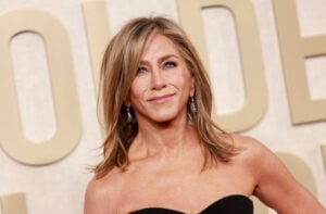 Jennifer Aniston arrives for the 81st annual Golden Globe Awards at The Beverly Hilton hotel in Beverly Hills, California, on January 7, 2024.