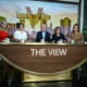US President Joe Biden (C) attends a live interview on ABC's "The View" in New York on September 25, 2024. The hosts (L-R) are Whoopi Goldberg, Sara Haines, Ana Navarro, Joy Behar, Sunny Hostin, and Alyssa Farah Griffin.