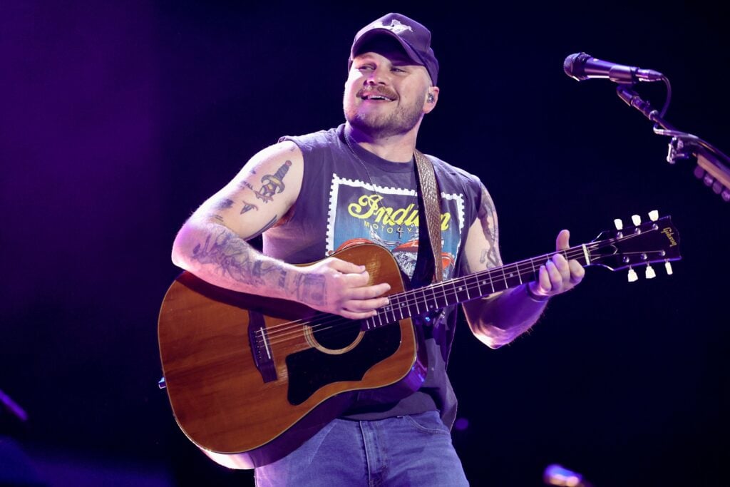 Zach Bryan performs at the T-Mobile Mane Stage during the 2025 Stagecoach Festival on April 25, 2025 in Indio, California. 