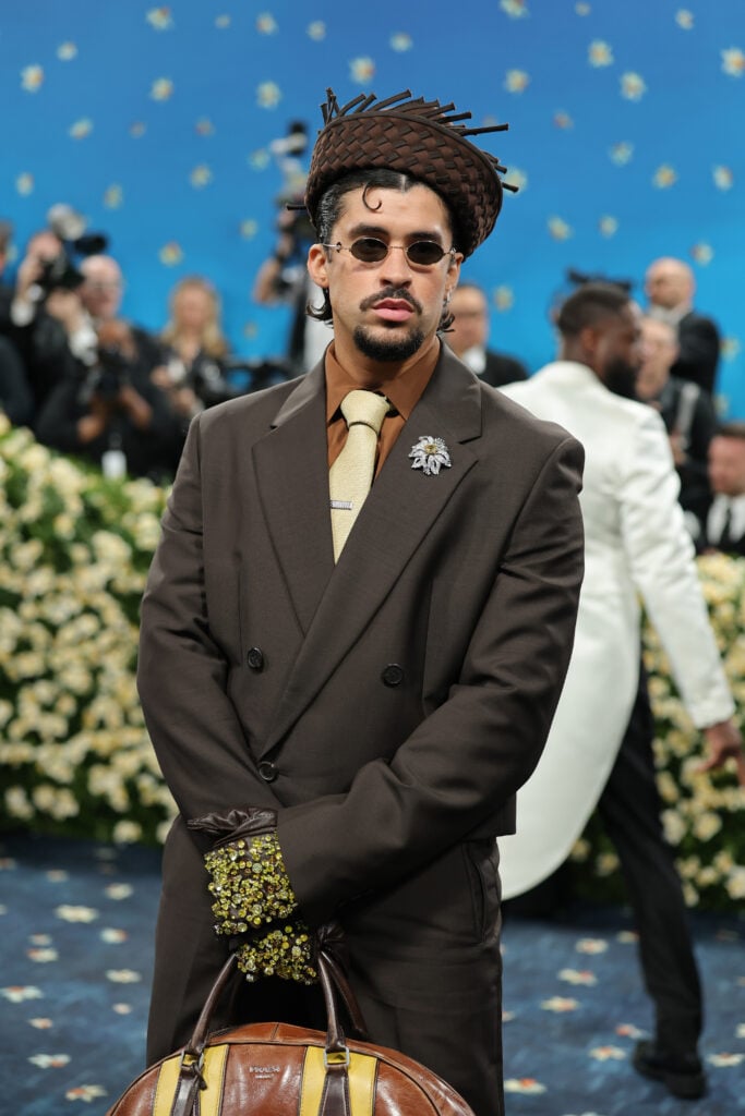Bad Bunny attends the 2025 Met Gala Celebrating "Superfine: Tailoring Black Style" at Metropolitan Museum of Art on May 05, 2025 in New York City.