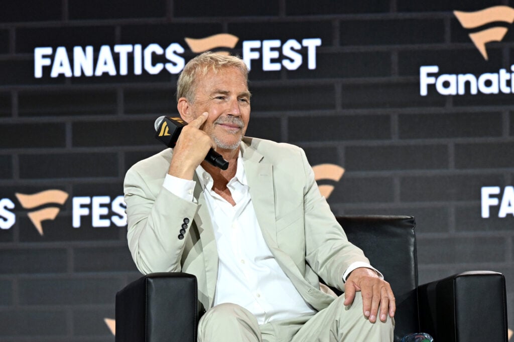 Kevin Costner speaks onstage at Fanatics Fest NYC 2025 at Javits Center on June 20, 2025 in New York City.