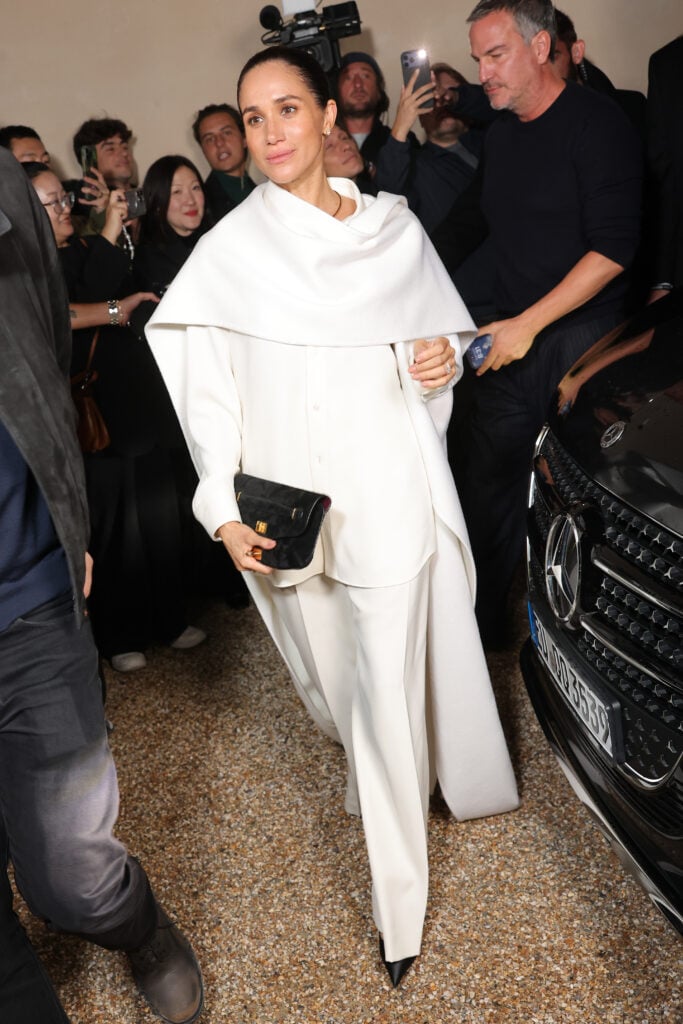 Meghan Markle, Duchess of Sussex attends the Balenciaga Womenswear Spring/Summer 2026 show as part of Paris Fashion Week on October 04, 2025 in Paris, France.