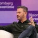 Comedian and TV producer Jimmy Kimmel speaks during the Bloomberg Screentime conference in Los Angeles on October 8, 2025.