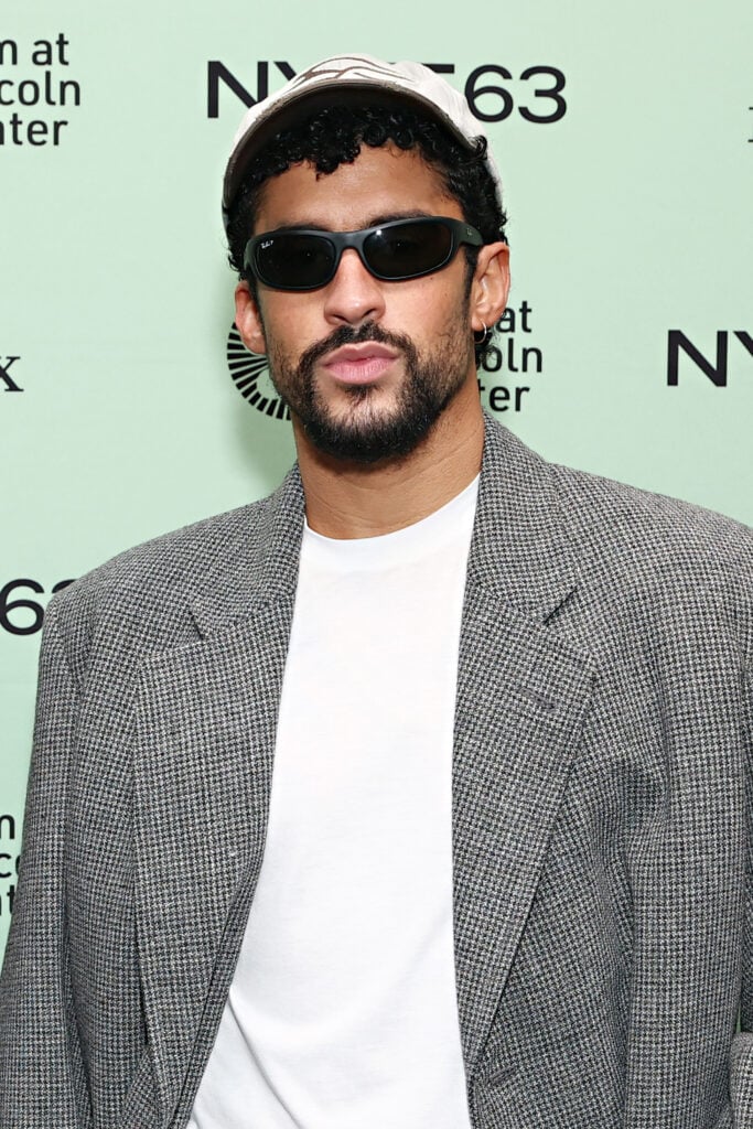 Bad Bunny attends "Barrio Triste" during the 63rd New York Film Festival at The Film Society of Lincoln Center, Walter Reade Theatre on October 05, 2025 in New York City.