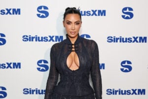 Kim Kardashian attends SiriusXM's Town Hall with the cast of "All's Fair" hosted by Andy Cohen at SiriusXM Studios on October 27, 2025 in New York City.