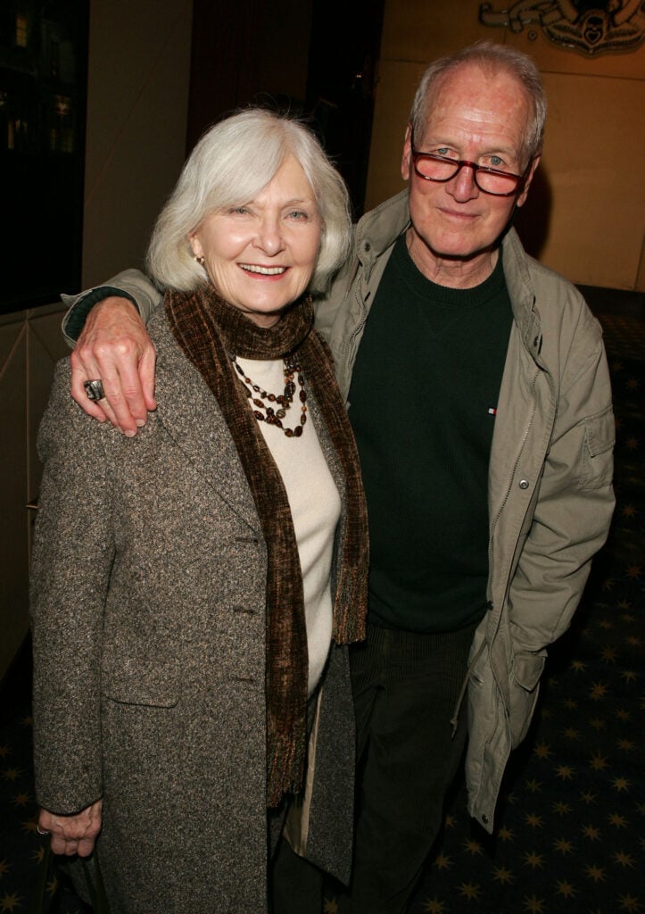 Actors Joanne Woodward and Paul Newman attend a reception for a special screening of "The Woodsman" on January 10, 2004 in New York City.