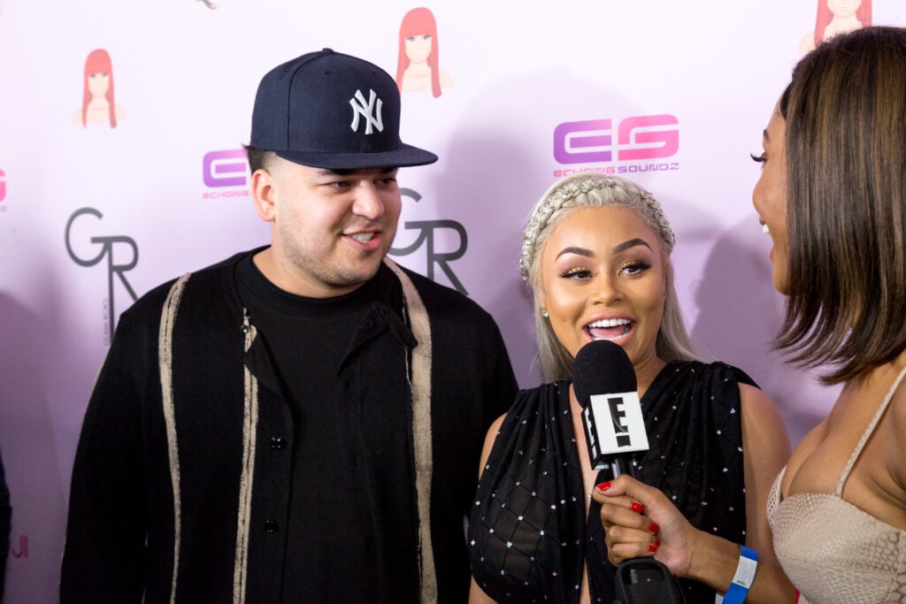 Rob Kardashian and Blac Chyna arrive at her Blac Chyna Birthday Celebration And Unveiling Of Her "Chymoji" Emoji Collection at the Hard Rock Cafe on May 10, 2016 in Hollywood, California.