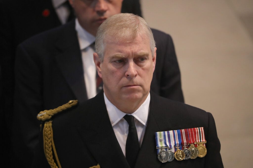 Prince Andrew, Duke of York, attends a commemoration service at Manchester Cathedral marking the 100th anniversary since the start of the Battle of the Somme.