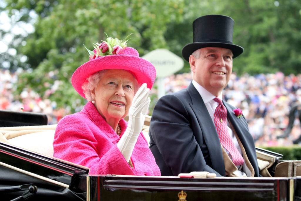 Queen Elizabeth II and Prince Andrew, Duke of York attend Royal Ascot 2017 at Ascot Racecourse on June 22, 2017 in Ascot, England.  