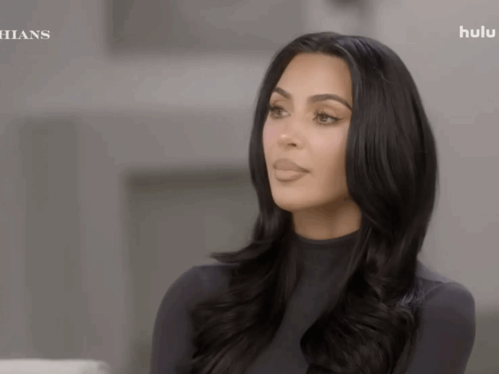 Kim Kardashian speaks to the camera in a confessional segment from 'The Kardashians' Season 7.