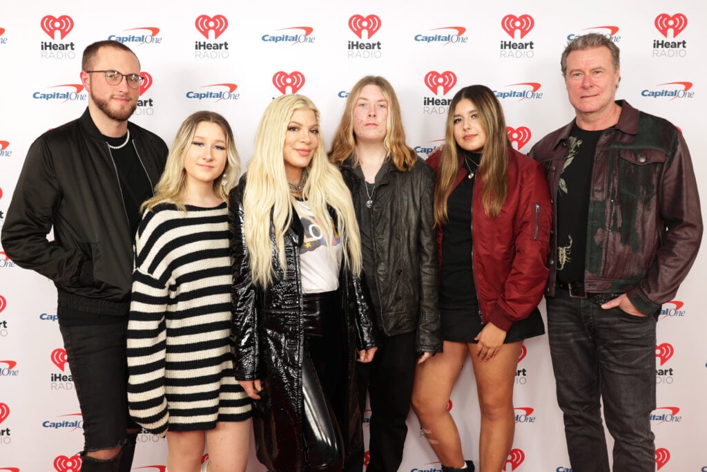 Tori Spelling, Dean McDermott, and their kids in 2023.