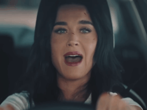 Katy Perry sings while driving in the