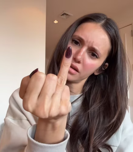 Nina Dobrev Flips Off Camera, Says She Can't "Fake It" After Shaun White Split