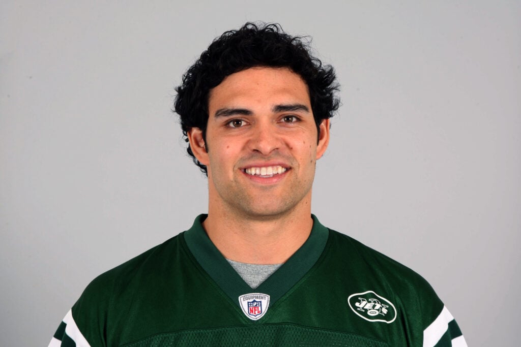 In this handout image provided by the NFL, Mark Sanchez of the New York Jets poses for his NFL headshot circa 2011 in Florham Park, New Jersey.