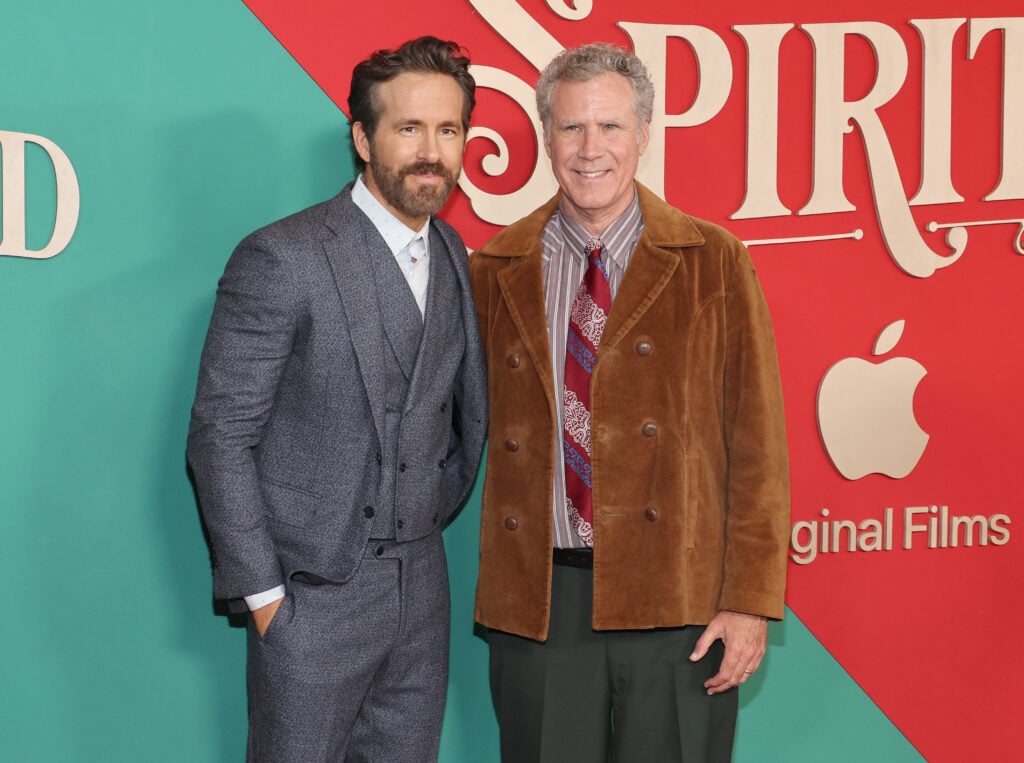 Ryan Reynolds and Will Ferrell attend Apple Original Film's "Spirited" New York Premiere at Alice Tully Hall, Lincoln Center on November 07, 2022 in New York City. 