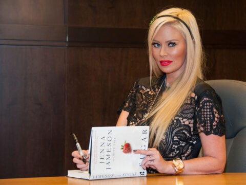 Former adult actress Jenna Jameson signs copies of her new book 'Sugar' at Barnes & Noble bookstore at The Grove on October 25, 2013 in Los Angeles, California.