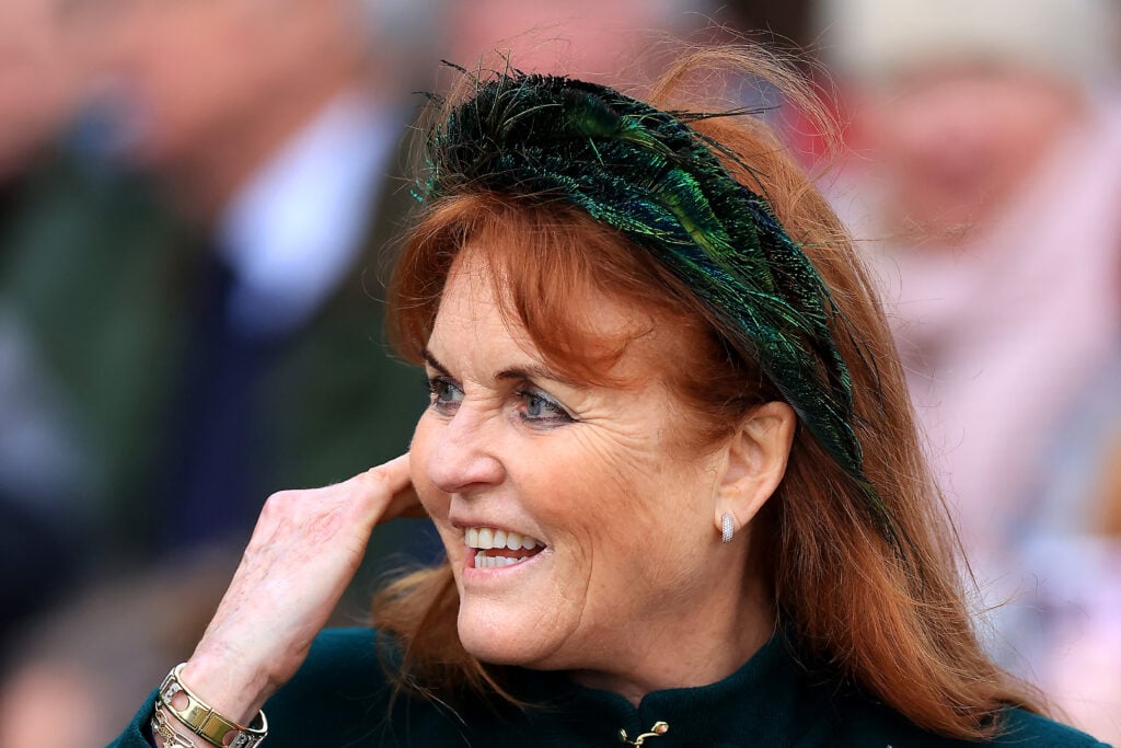 Sarah Ferguson, Duchess of York attends the Christmas Morning Service at Sandringham Church on December 25, 2023 in Sandringham, Norfolk. 