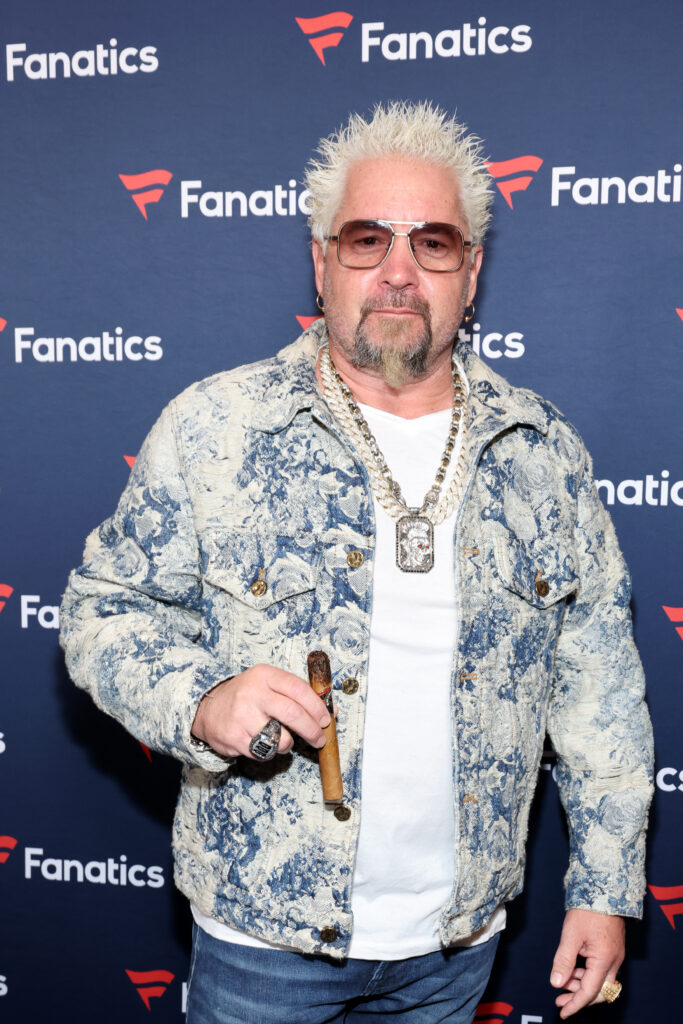 Guy Fieri attends Michael Rubinâ€™s 2024 Fanatics Super Bowl Party at the Marquee Nightclub at The Cosmopolitan of Las Vegas on February 10, 2024 in Las Vegas, Nevada. 