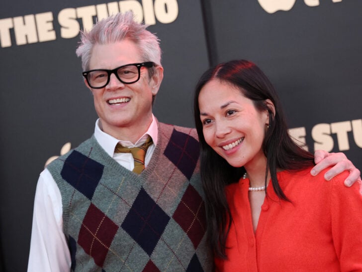 US actor Johnny Knoxville and US director Emily Ting attend the Apple TV+ series premiere of 