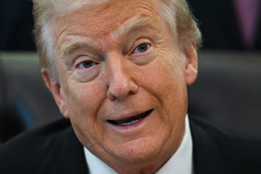 US President Donald Trump makes an announcement in the Oval Office of the White House in Washington, DC on November 6, 2025. Trump announced deals Thursday with pharmaceutical giants Eli Lilly and Novo Nordisk to lower the prices of some popular weight-loss drugs. 