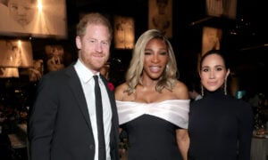 Prince Harry, Duke of Sussex, Serena Williams and Meghan, Duchess of Sussex attend the 2025 Baby2Baby Gala Presented By Paul Mitchell at Pacific Design Center on November 08, 2025 in West Hollywood, California.