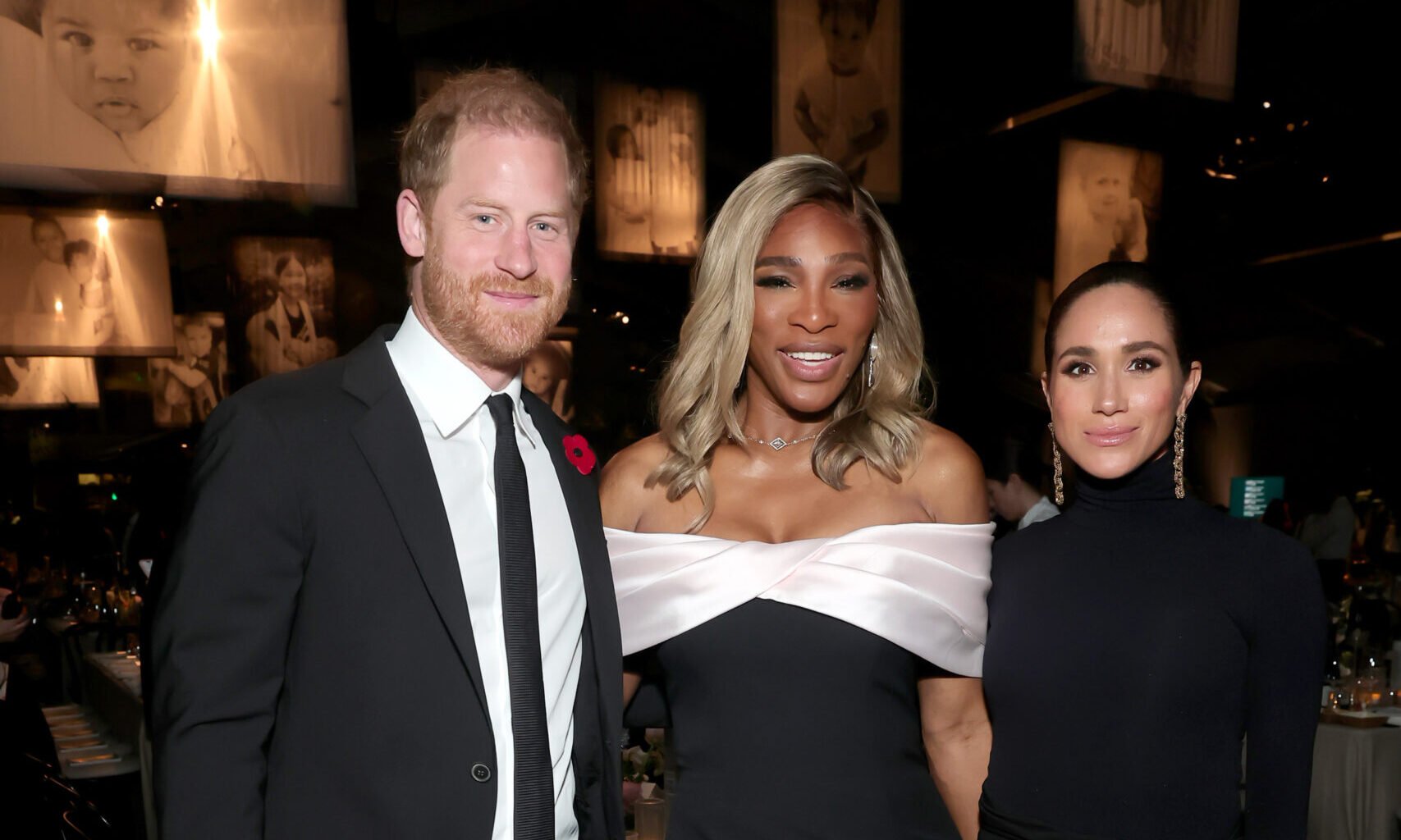 Prince Harry, Duke of Sussex, Serena Williams and Meghan, Duchess of Sussex attend the 2025 Baby2Baby Gala Presented By Paul Mitchell at Pacific Design Center on November 08, 2025 in West Hollywood, California.