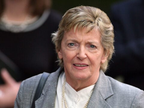 Lady Jill Freud arrives at church at the funeral of Sir Clement Freud on April 24, 2009 in London, England. The broadcaster, writer and former Liberal MP, Sir Clement Freud passed away at his London home on April 15, 2009.