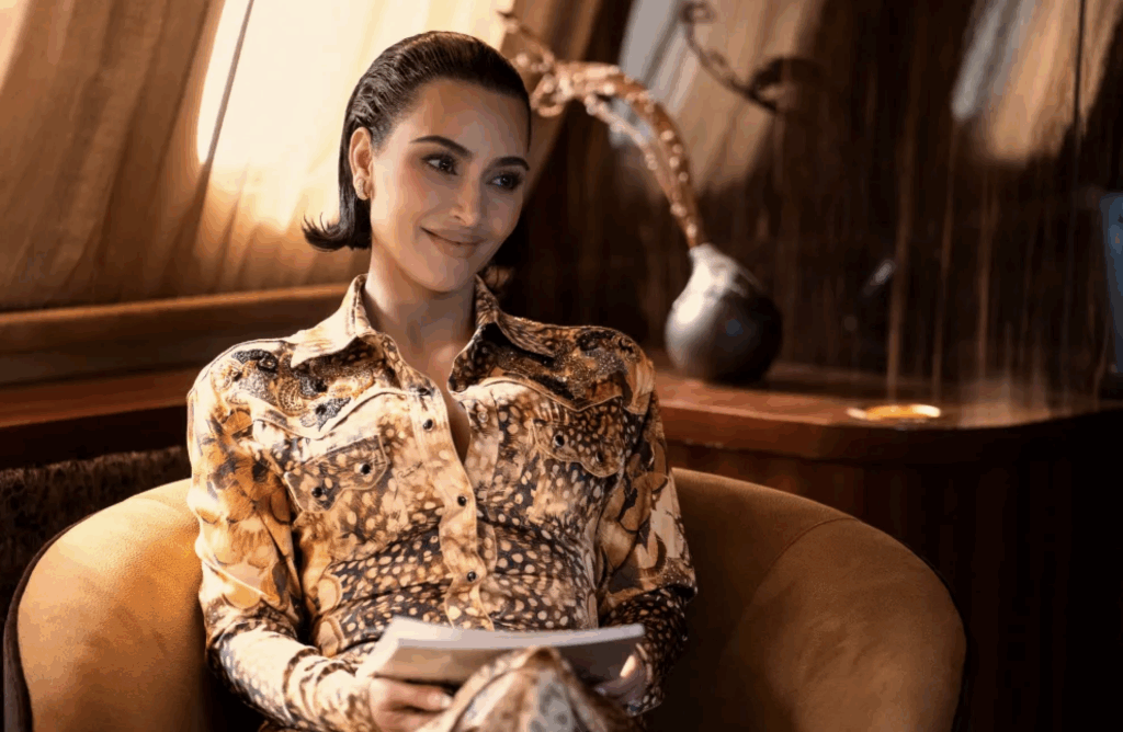 Kim Kardashian in a scene from her new Hulu series, 'All's Fair.'