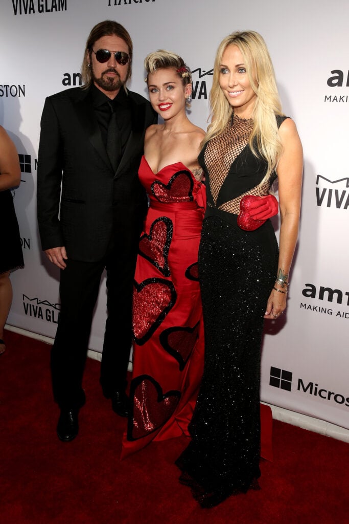 Billy Ray Cyrus, Miley Cyrus, and Tish Cyrus in June 2016.
