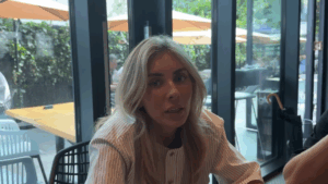 Bonnie Blue at a restaurant.