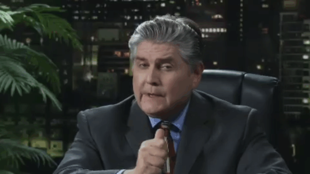 A screenshot of Jim Ward doing a political impression.