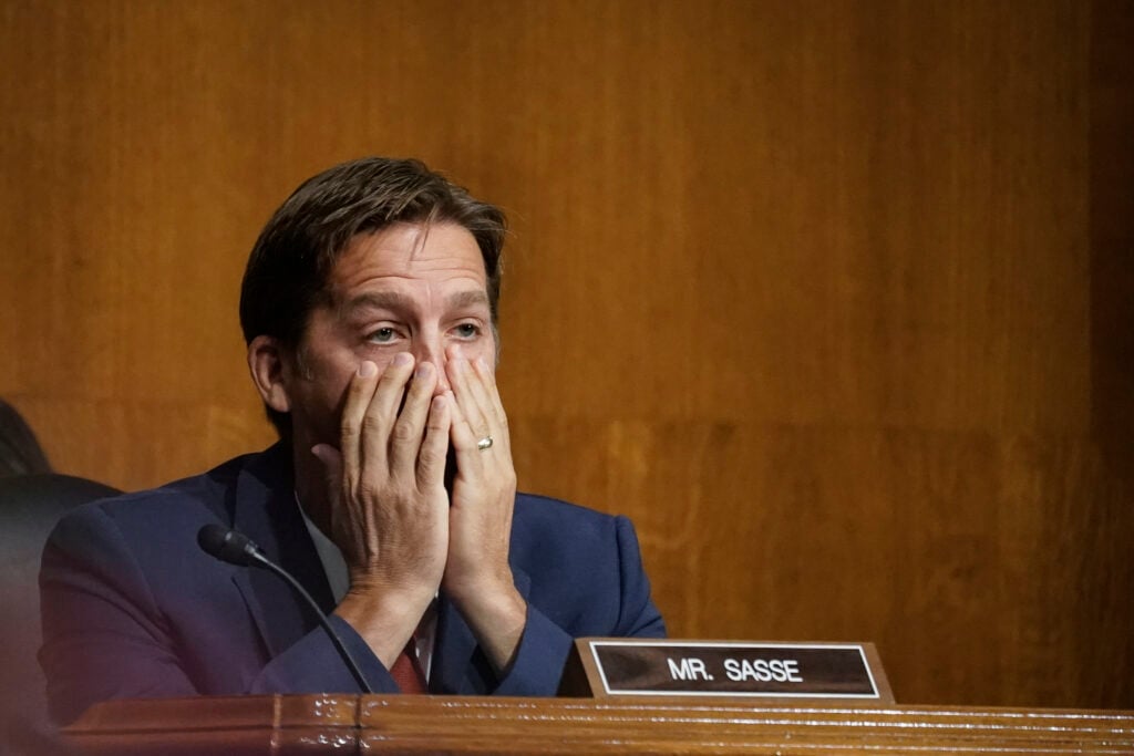 Sen. Ben Sasse (R-NE) attends a Senate Banking Committee hearing on Capitol Hill on September 24, 2020 in Washington, DC. 