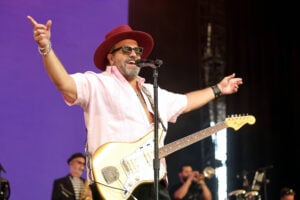 Raul Malo of The Mavericks performs onstage during Day 3 of the 2022 Stagecoach Festival at the Empire Polo Field on May 01, 2022 in Indio, California.