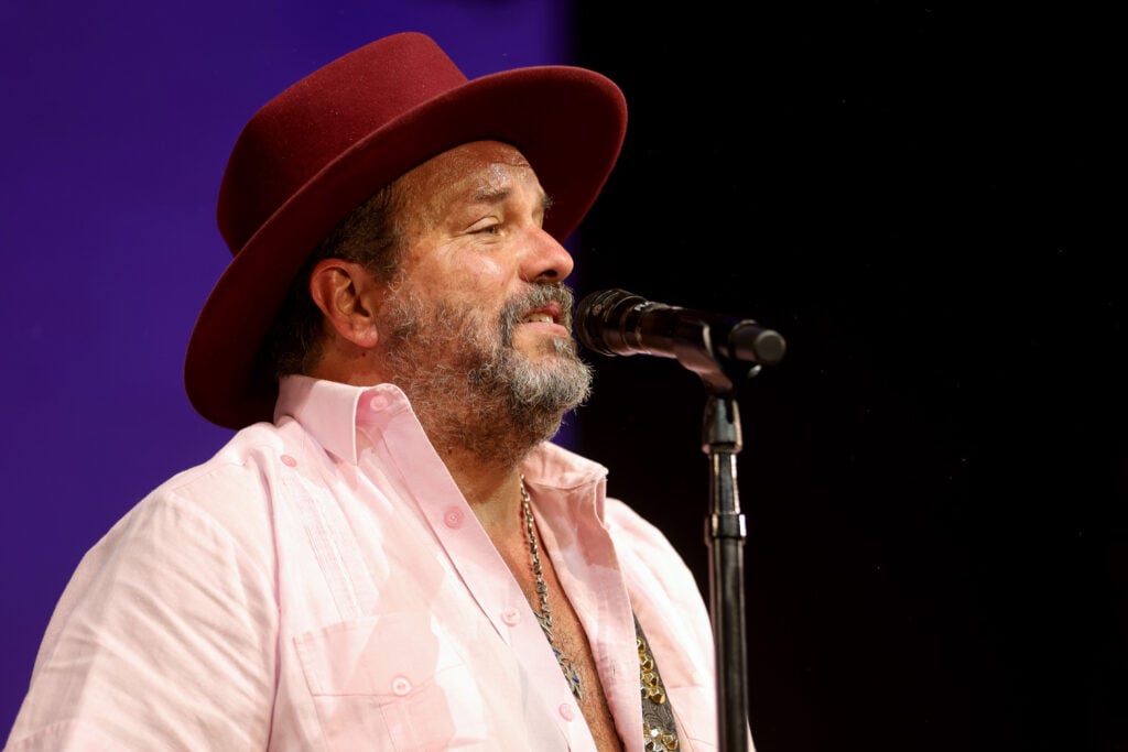 Raul Malo of The Mavericks performs onstage during Day 3 of the 2022 Stagecoach Festival at the Empire Polo Field on May 01, 2022 in Indio, California.
