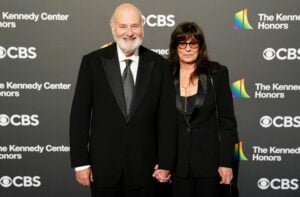 US actor and director Rob Reiner and his wife Michele Reiner attend the 46th Kennedy Center Honors gala at the Kennedy Center for the Performing Arts in Washington, DC, on December 3, 2023.