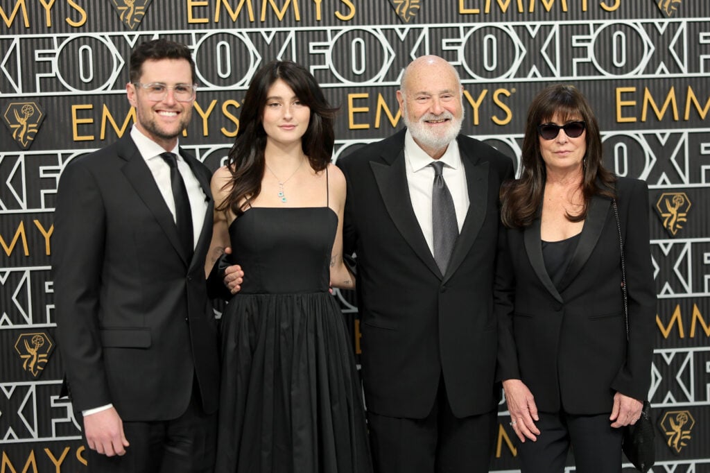 Jake Reiner, Romy Reiner, Rob Reiner, and Michele Reiner attend the 75th Primetime Emmy Awards at Peacock Theater on January 15, 2024 in Los Angeles, California.