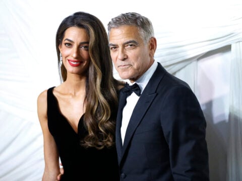 US actor George Clooney and his wife Lebanese-British barrister Amal Clooney arrive for 