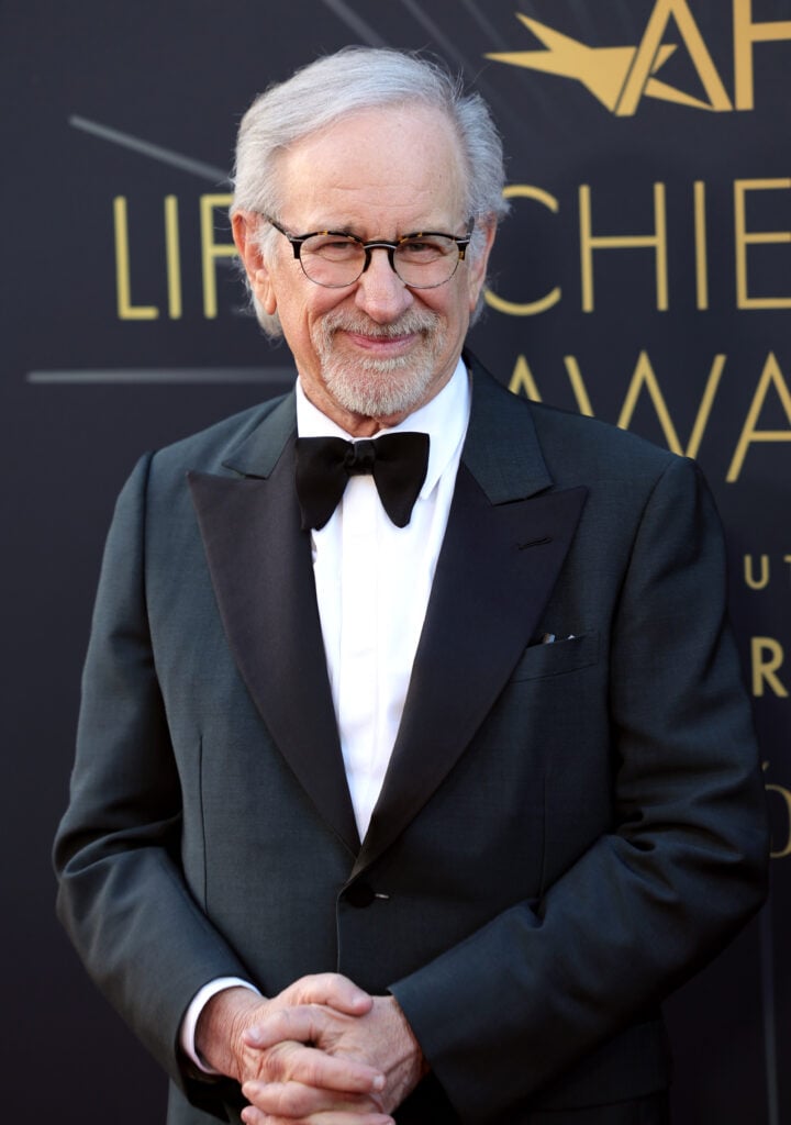 Steven Spielberg attends the AFI Life Achievement Award Ceremony honoring Francis Ford Coppola at Dolby Theatre on April 26, 2025 in Hollywood, California.