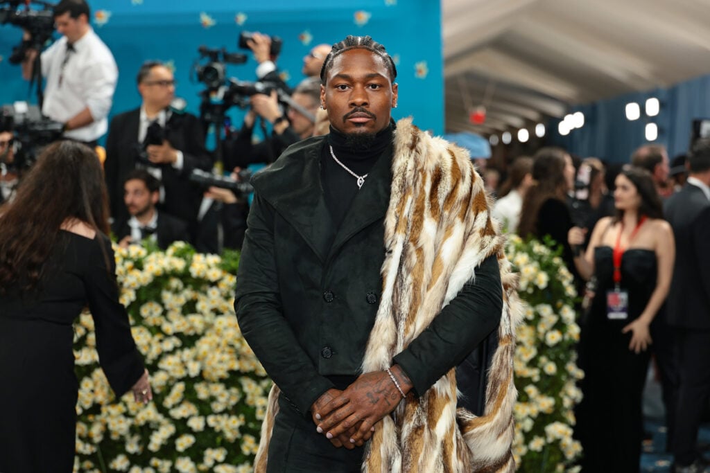 Stefon Diggs attends the 2025 Met Gala Celebrating "Superfine: Tailoring Black Style" at Metropolitan Museum of Art on May 05, 2025 in New York City.  