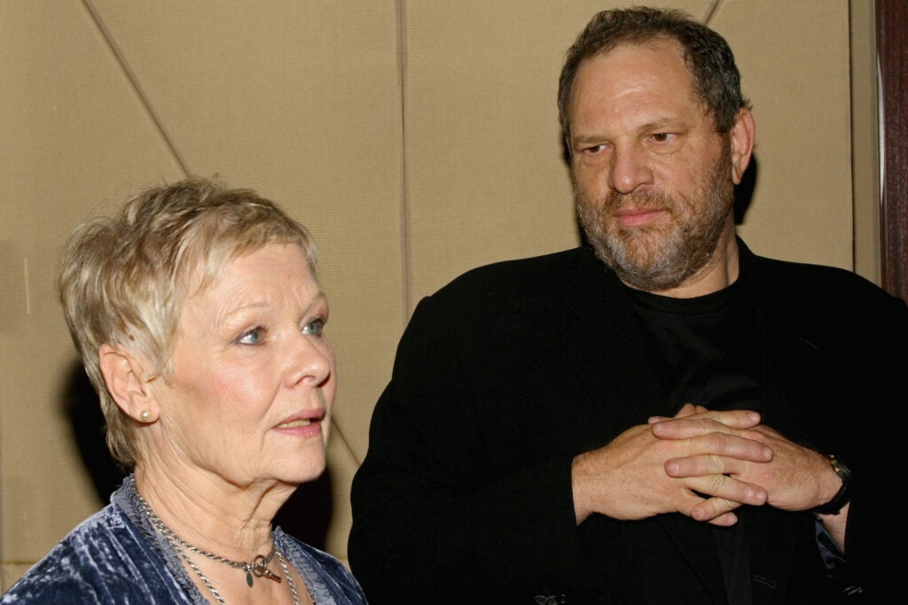 Actress Dame Judi Dench and Harvey Weinstein attend a special screening for The Weinstein Company's Mrs. Henderson November 28, 2005 in New York City.