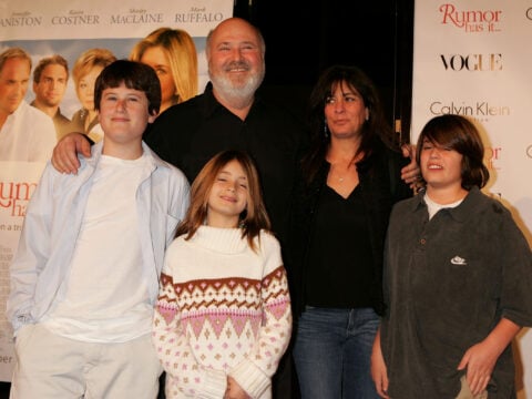 Director Rob Reiner (second from left) and family arrive at the premiere of