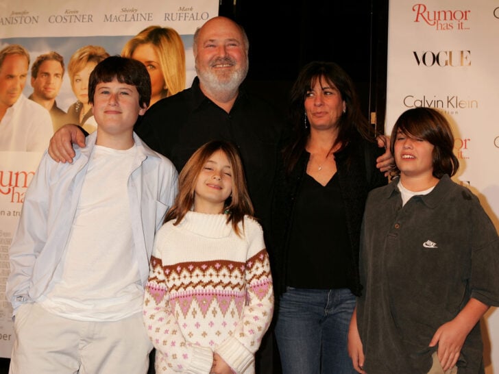 Director Rob Reiner (second from left) and family arrive at the premiere of 