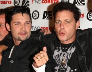 Corey Feldman, and Corey Haim attend the A&E Premiere Of 'The Two Coreys' held at Sugar nightclub on July 27, 2007 in Hollywood California.