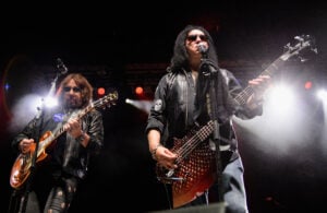 Ace Frehley preforms with Gene Simmons at The Children Matter Benefit Concert Featuring Gene Simmons, Ace Frehley, Don Felder And Cheap Trick on September 2, 2017 at CHS Field Stadium in St Paul, Minnesota.